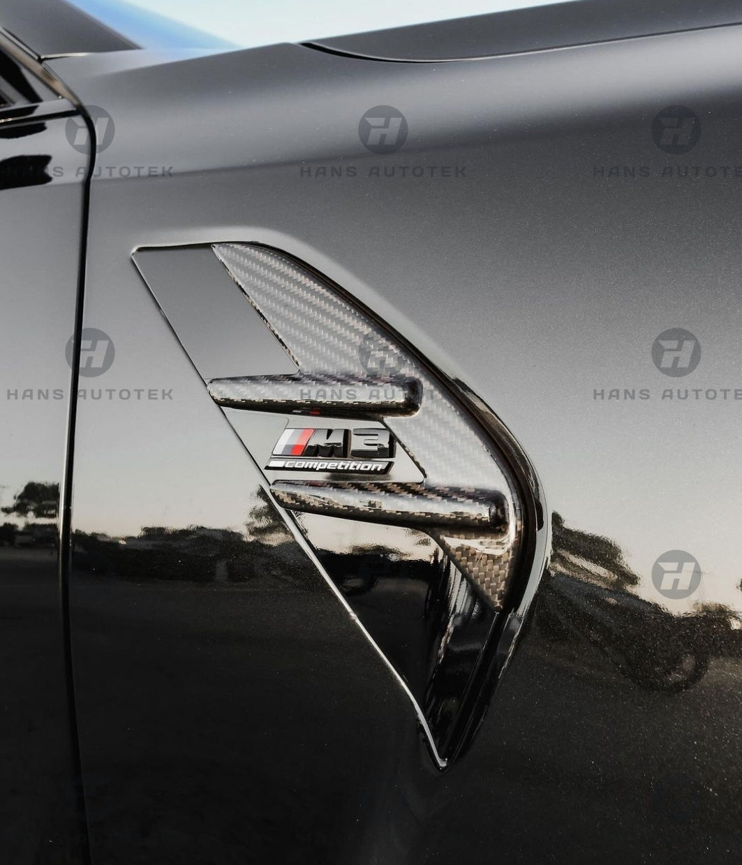 MP Style Full Carbon Fibre Side Fender Trim Vent ADD ON cover FOR BMW G80 G81 M3