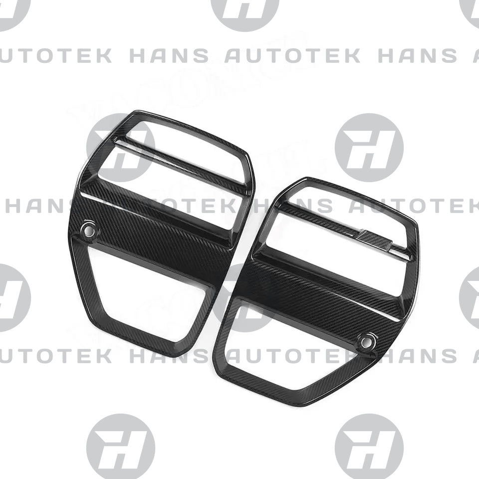 Full Dry Carbon Fiber V Style Front Bumper Grill FOR BMW M3 M4 G80 G82 G83 (ACC)