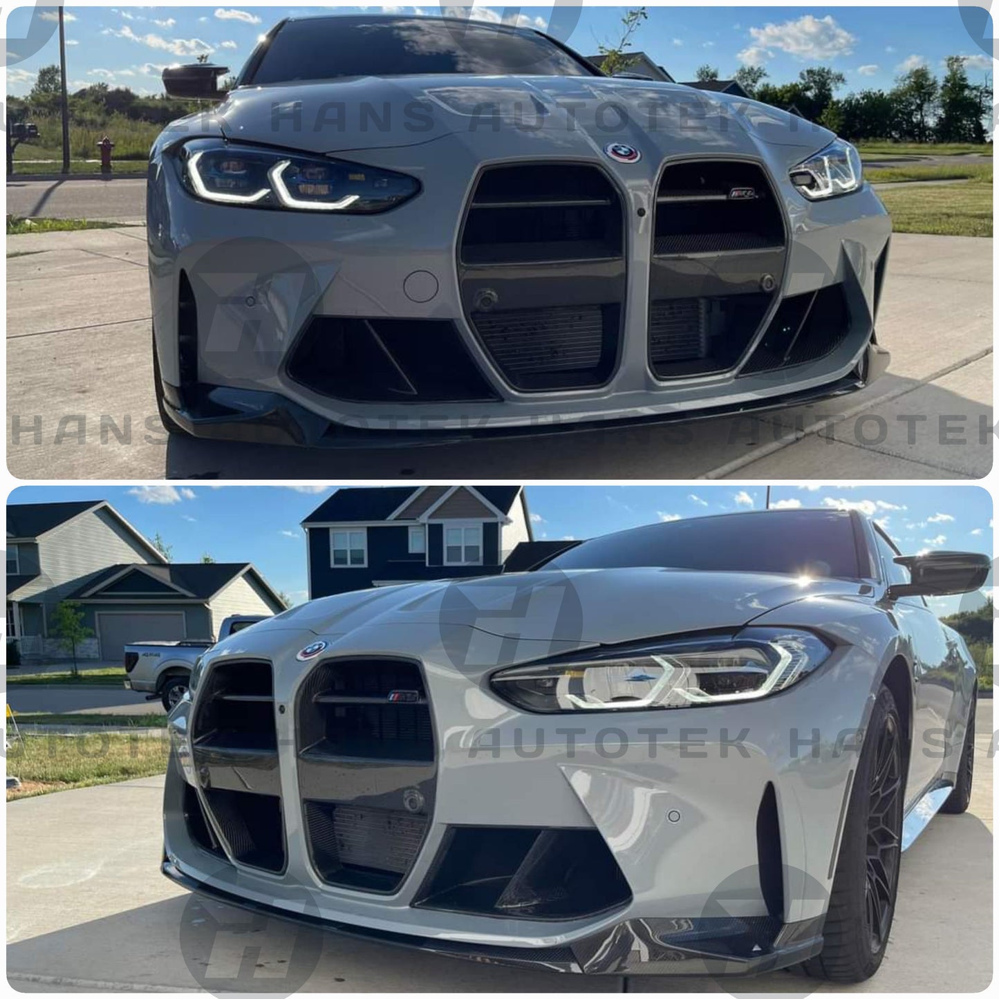 Full Dry Carbon Fiber V Style Front Bumper Grill FOR BMW M3 M4 G80 G82 G83 (ACC)