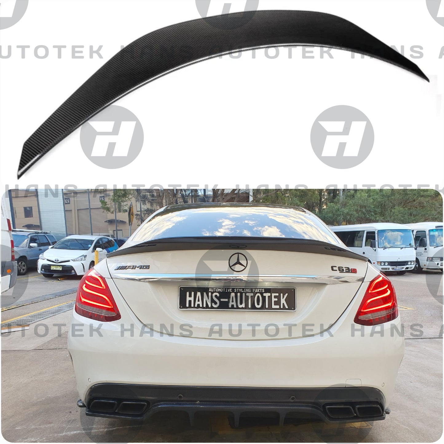 Real Carbon Fiber Spoiler PSM style FOR Mercedes C Class W205 Sedan C300 C63 C43