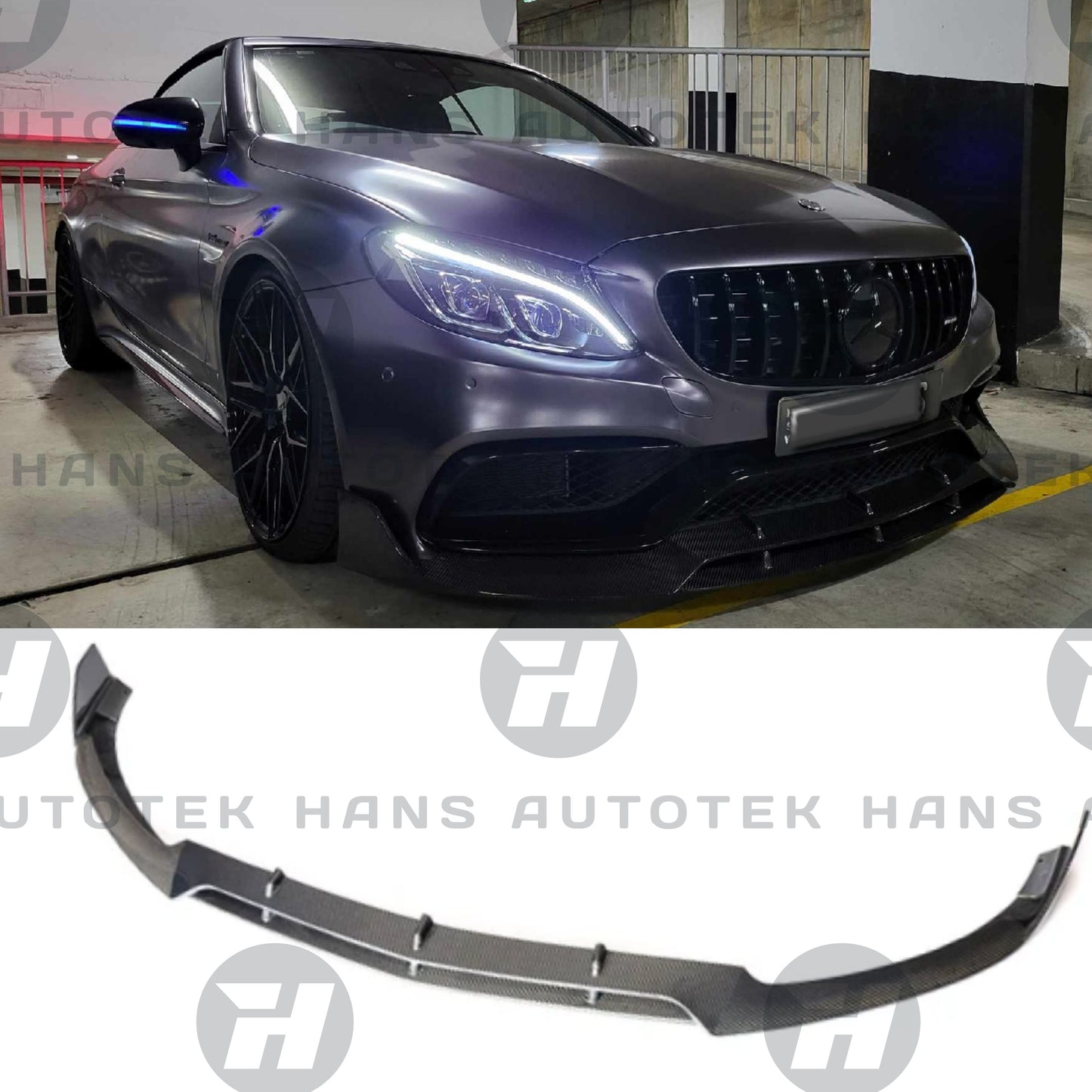 BRABUS Style Carbon Fibre Front Lip for Mercedes-Benz C63s AMG W205 C205 Coupe