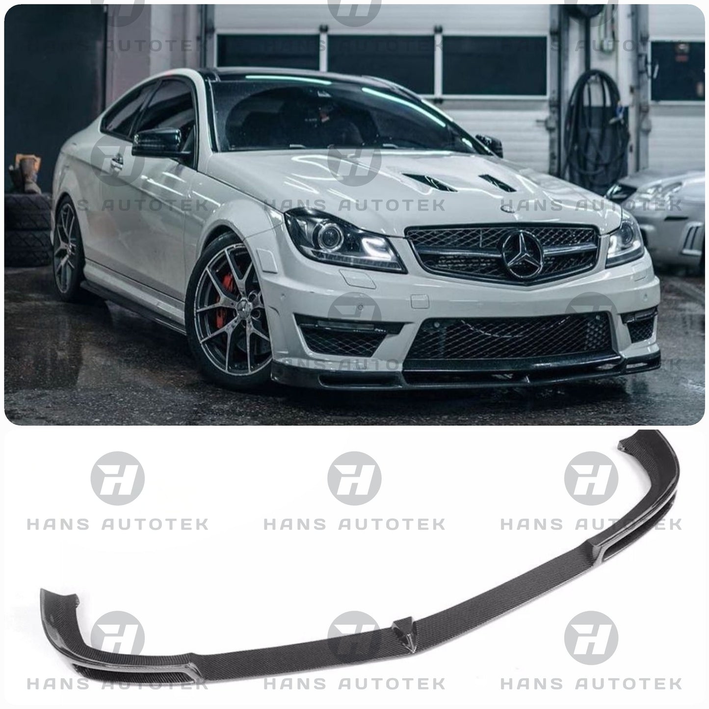 V Style Carbon Fiber Front Lip for Mercedes-Benz C63 AMG W204 Coupe SED ( 11-14)
