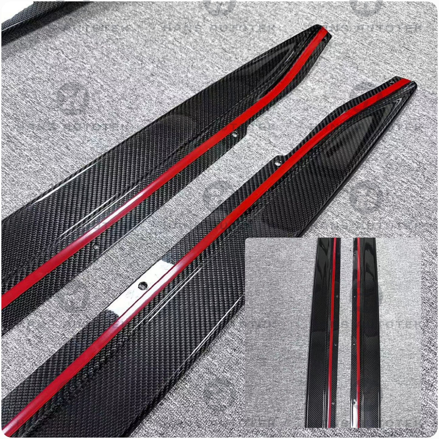 Real Carbon Fiber Side Skirts Extension For BMW M3 M4 G80 G81 G82 G83