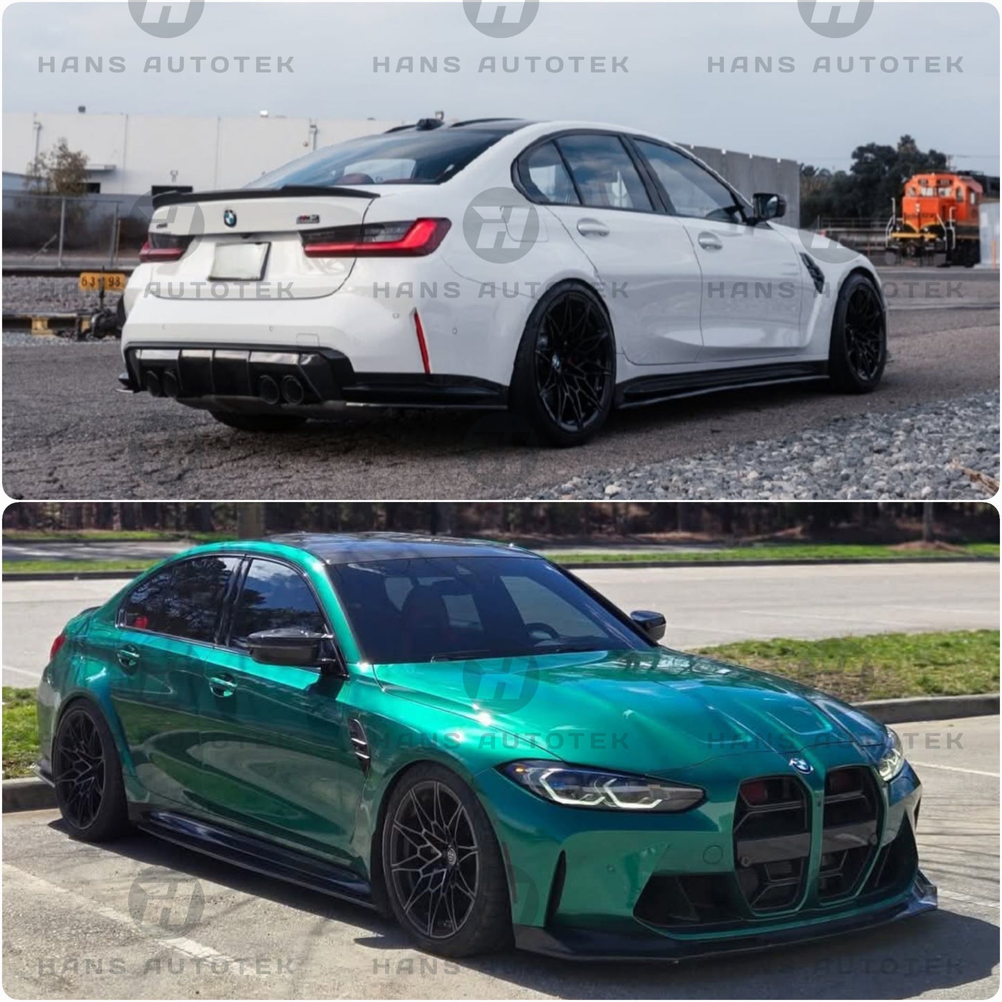 Real Carbon Fiber Side Skirts Extension For BMW M3 M4 G80 G81 G82 G83