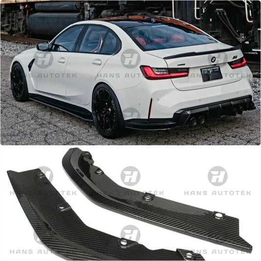 P Style Dry Carbon Fiber Rear Bumper Splitters FOR BMW M3 G80 G81 Sedan & Wagon