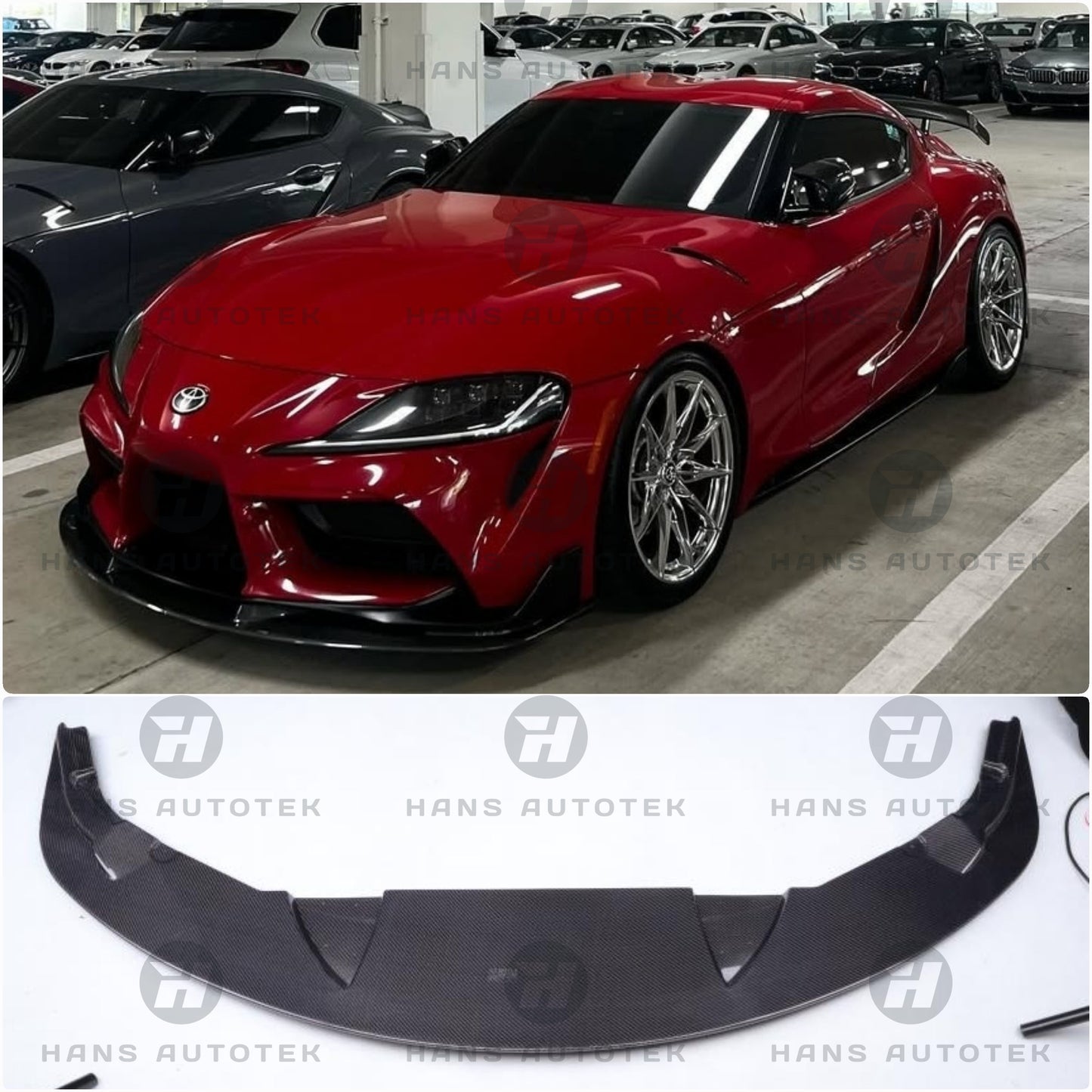 REAL CARBON FIBER A STYLE FRONT LIP FOR TOYOTA SUPRA MK5 A90 GR GTS 2019-UP
