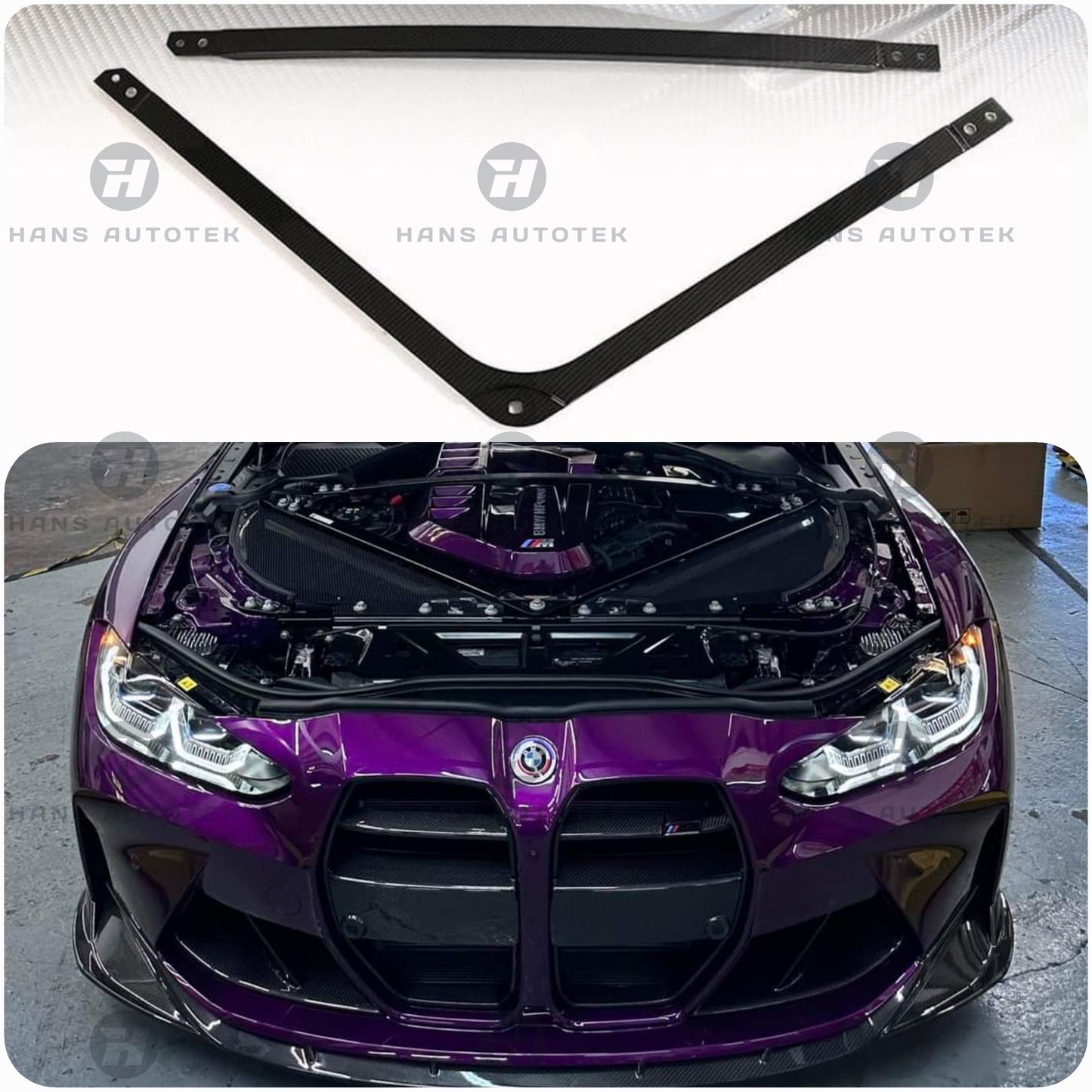FULL DRY CARBON FIBER RACING STYLE STRUT BRACE ENGINE FOR BMW M3 M4 G80 G82 G83