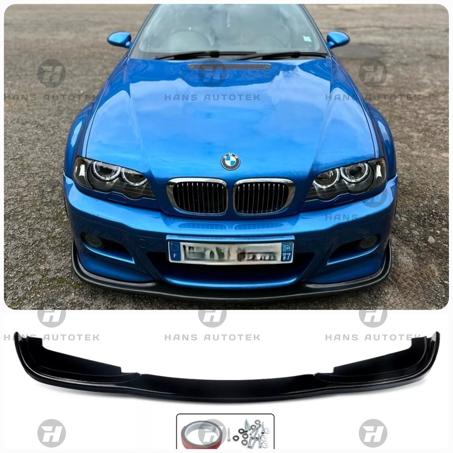 HAMANN STYLE GLOSS BLACK FRONT LIP SPLITTER FOR BMW E46 M3