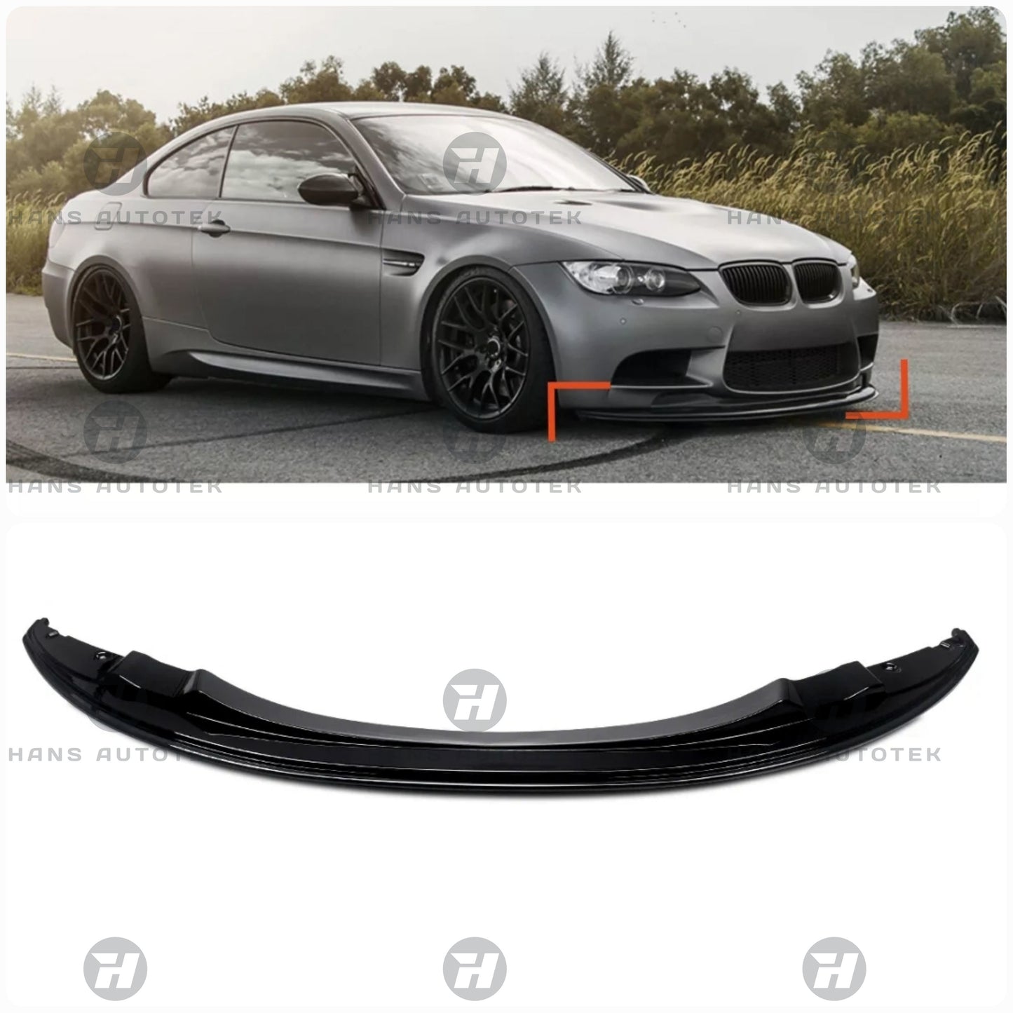 GTS STYLE GLOSS BLACK FRONT LIP SPLITTER FOR BMW M3 E92 E93 E90