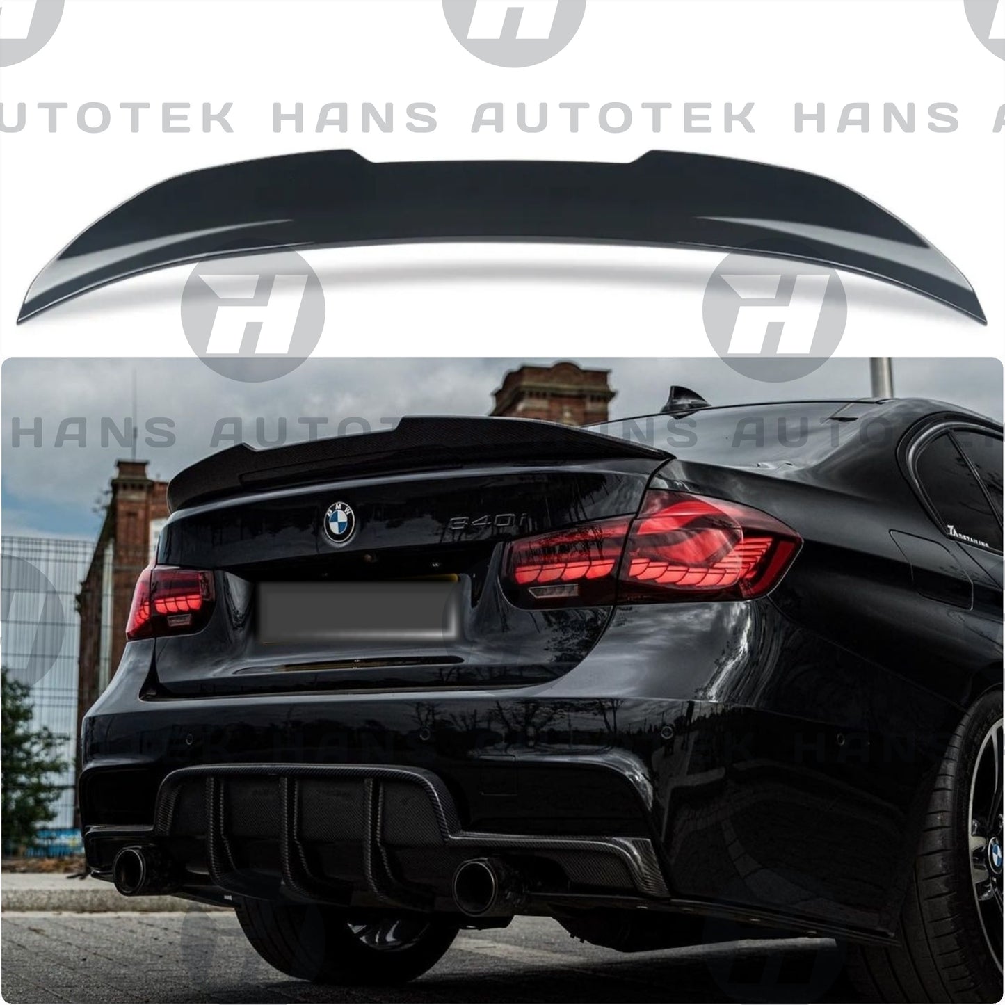 PSM Kick Style Gloss Black Rear Trunk Spoiler For BMW 3 SERIES F30 F80 M3 SEDAN