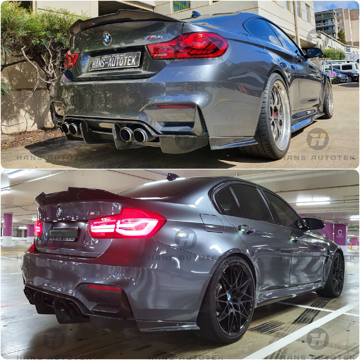 PSM Style Real Carbon Fiber Rear Diffuser FOR BMW M3 M4 F80 F82 F83