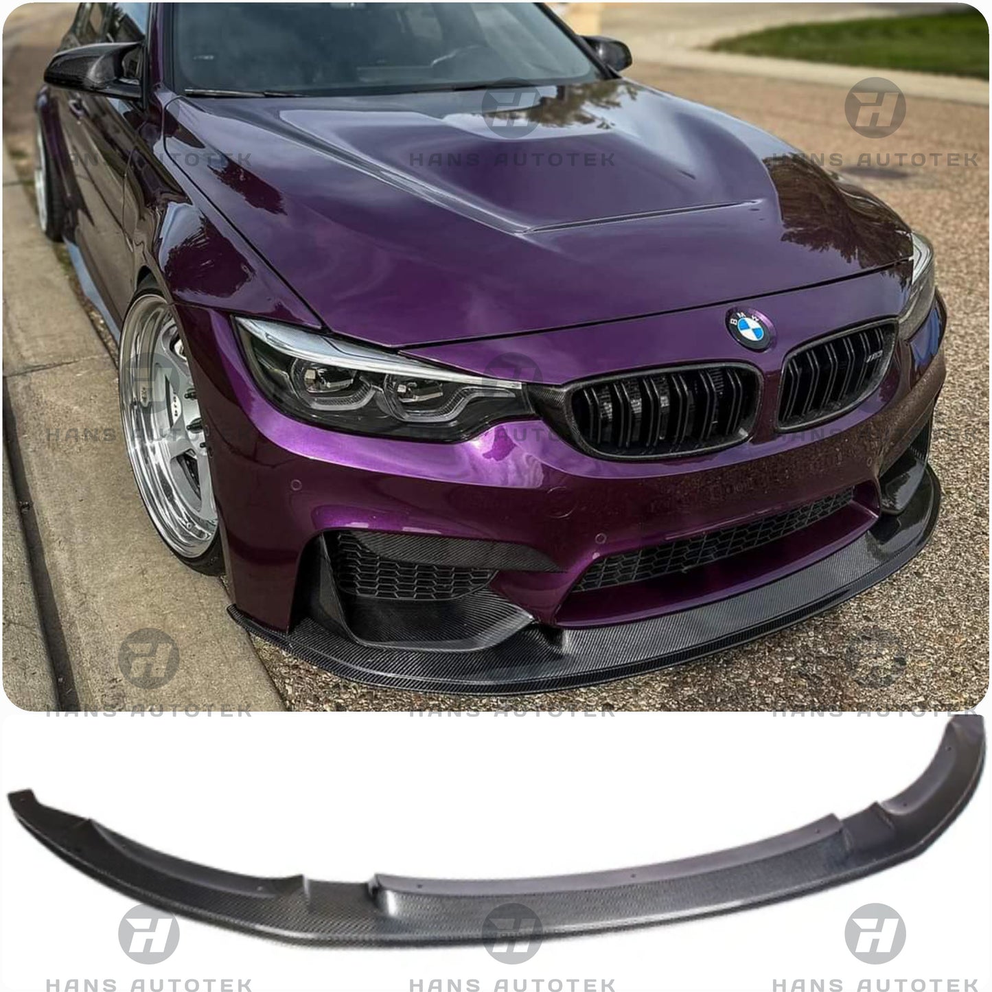 GTS Style V2 Real Carbon Fiber Front Lip Splitter FOR BMW F80 F82 F83 M3 M4