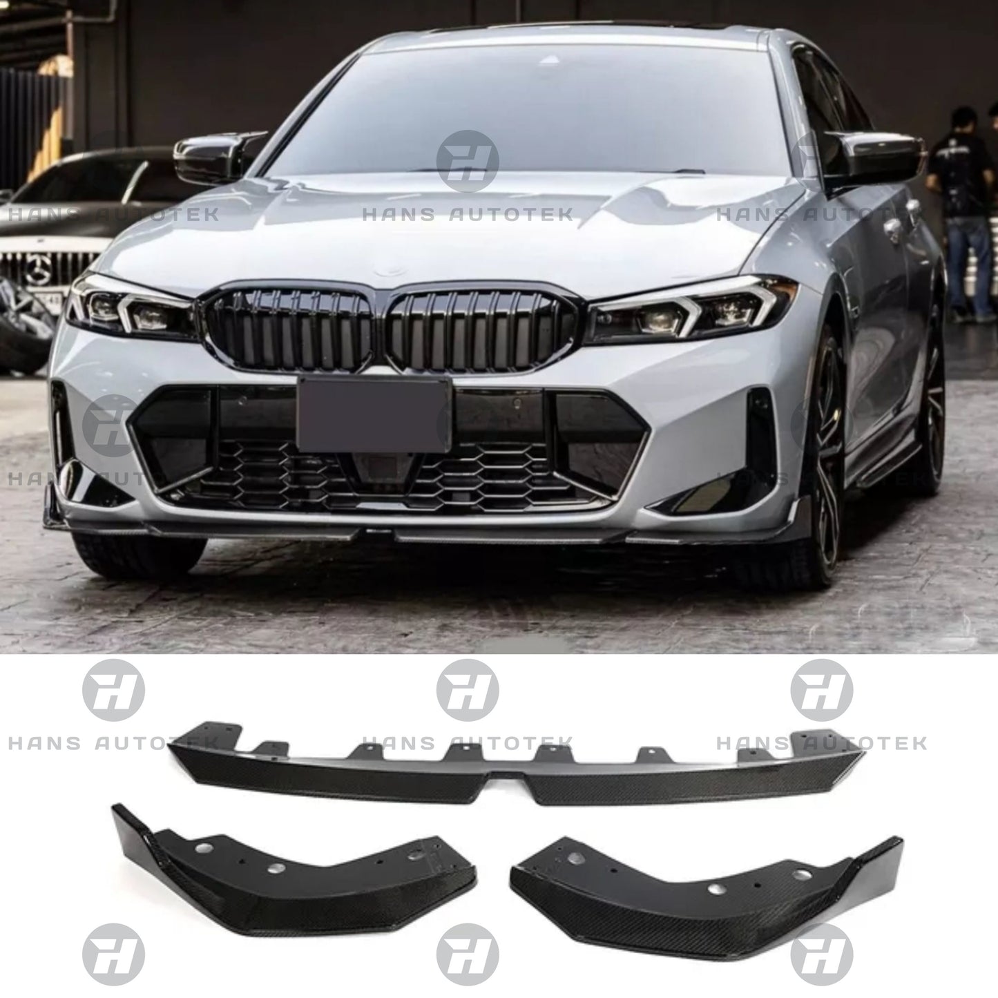 REAL CARBON FIBER FRONT LIP FOR BMW 3 SERIES LCI G20 G21 M SPORT SED WAG 2022+