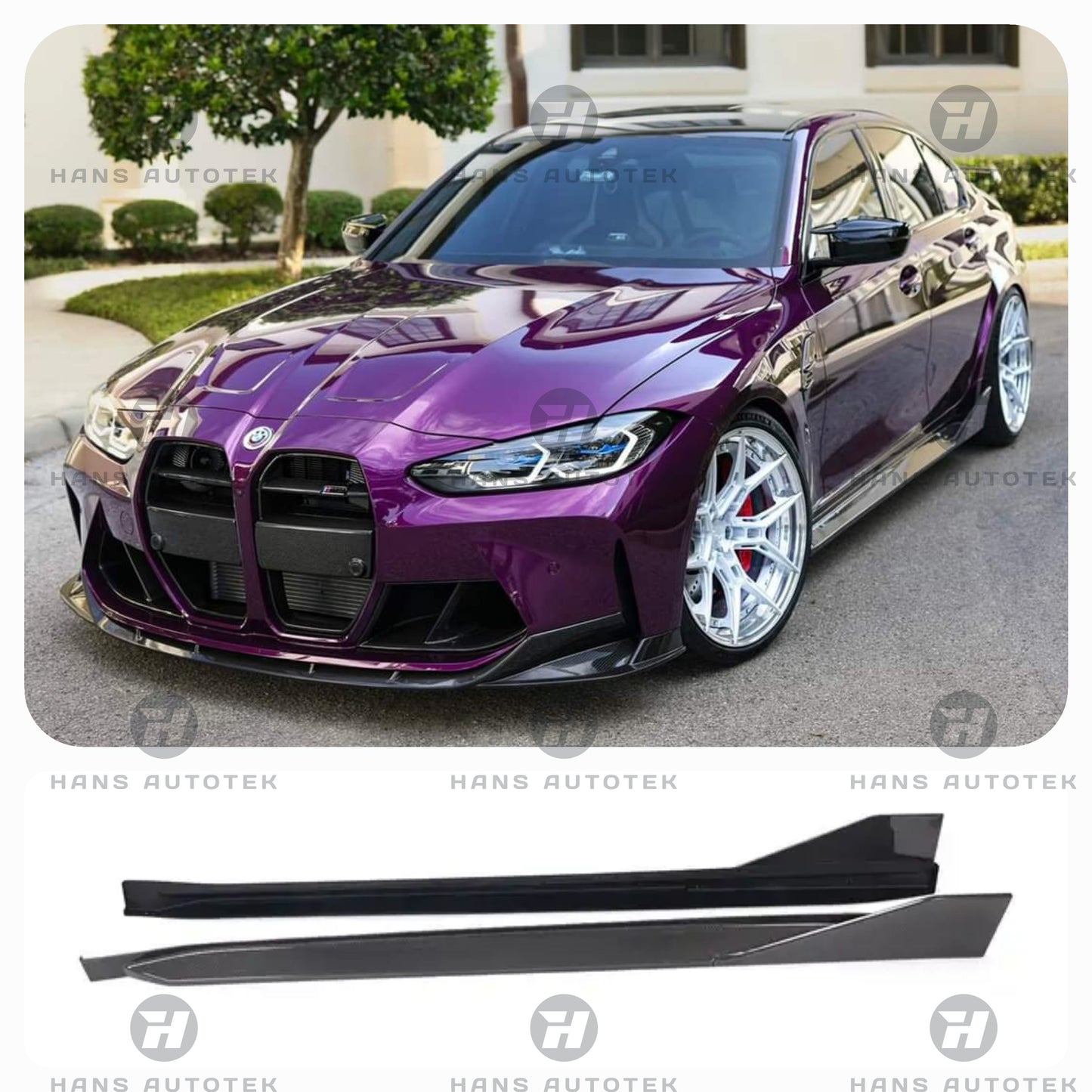 M-Performance Style Full Dry Carbon Fiber Side Skirts Lip FOR BMW G80 G81 M3