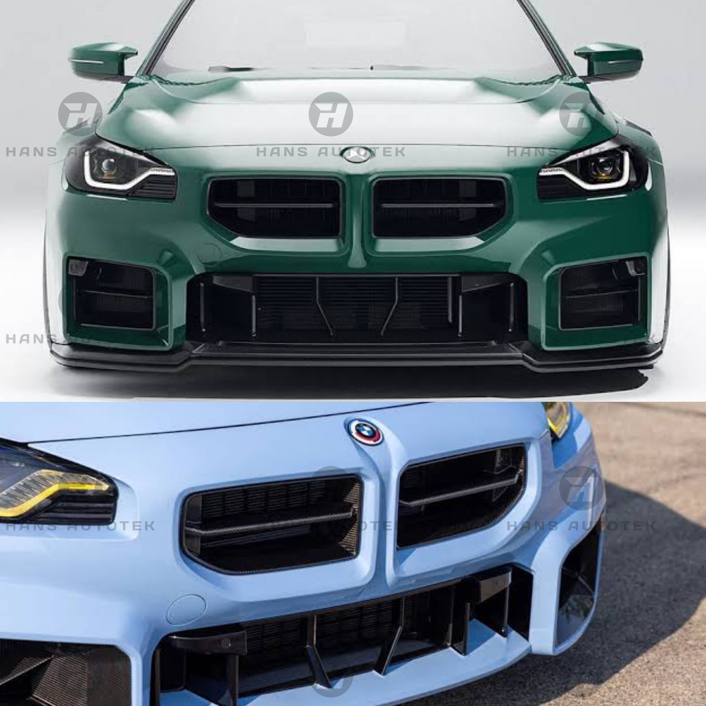 AP STYLE REAL DRY CARBON FIBER FRONT GRILL FOR BMW M2 G87 COUPE ( 2022 - UP )