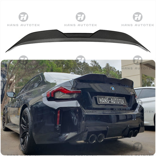 MP STYLE REAL CARBON FIBER REAR TRUNK SPOILER FOR BMW M2 G87 & 2 SERIES G42 COUPE