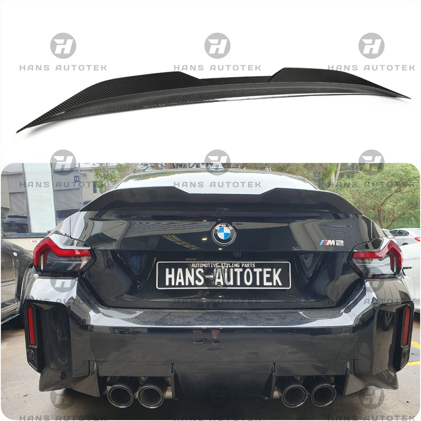 MP STYLE REAL CARBON FIBER REAR TRUNK SPOILER FOR BMW M2 G87 & 2 SERIES G42 COUPE