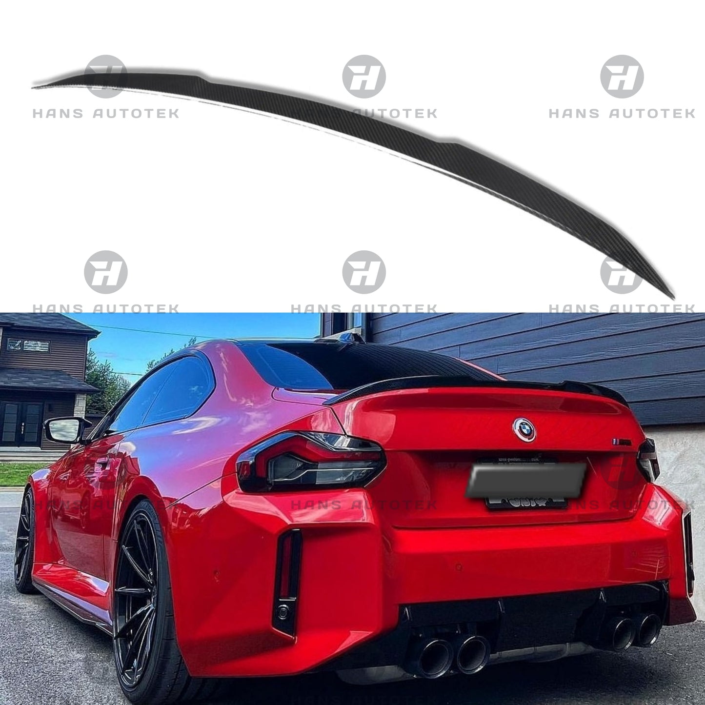 V STYLE REAL CARBON FIBER REAR TRUNK SPOILER FOR BMW M2 G87 & 2 SERIES G42 COUPE (Copy)