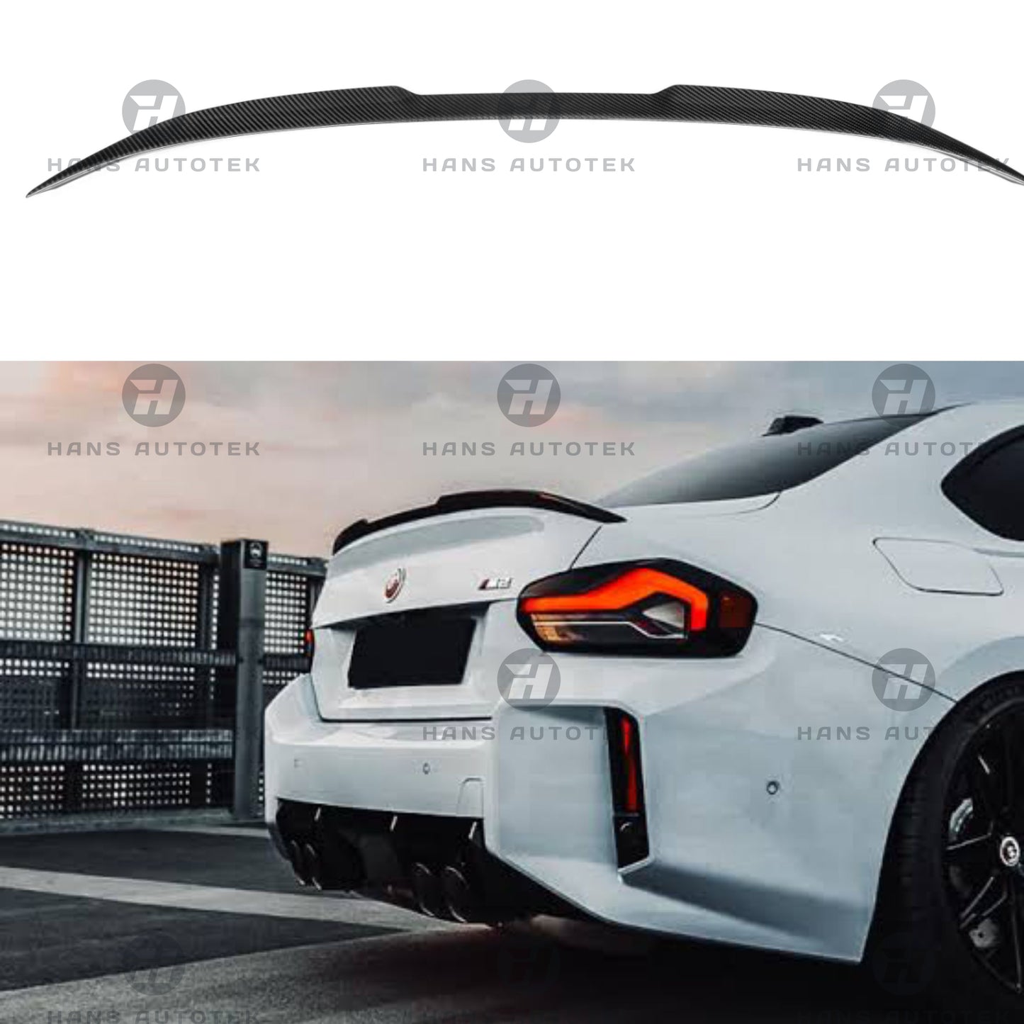 V STYLE REAL CARBON FIBER REAR TRUNK SPOILER FOR BMW M2 G87 & 2 SERIES G42 COUPE (Copy)