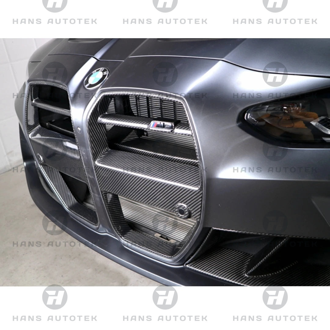 BMW G80 G82 G83 M3 M4 Full Dry Carbon Fiber Front Bar Grill Cover