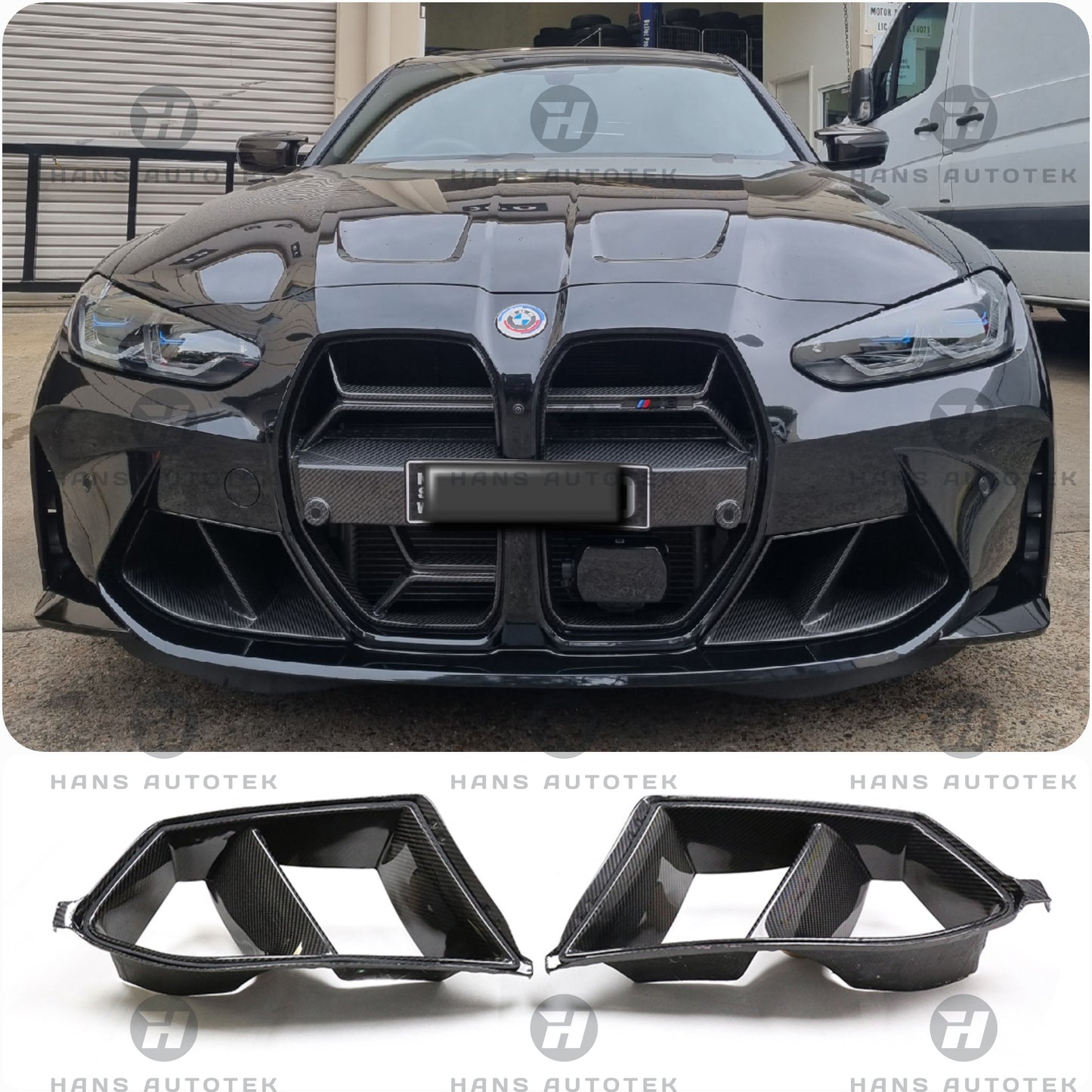 FULL DRY Carbon Fiber Front Air-Duct Trim Bumper FOR BMW M3 M4 G80 G82 G83