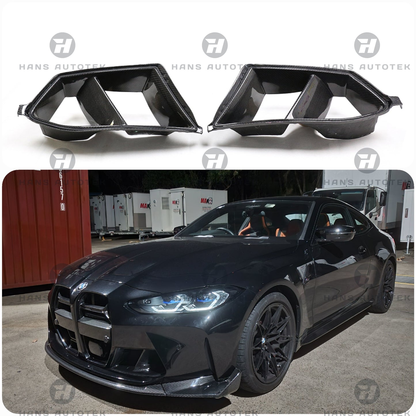 FULL DRY Carbon Fiber Front Air-Duct Trim Bumper FOR BMW M3 M4 G80 G82 G83