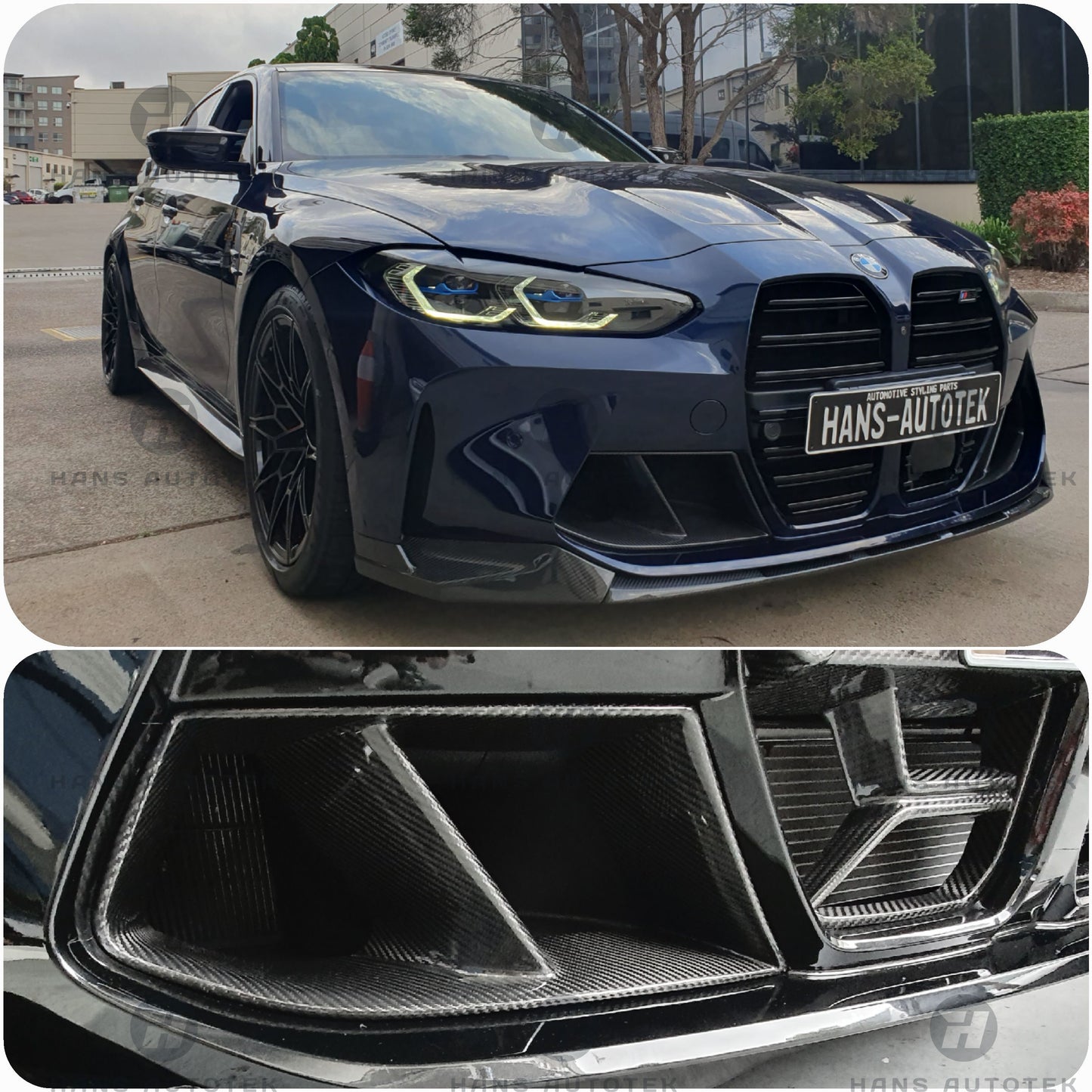 FULL DRY Carbon Fiber Front Air-Duct Trim Bumper FOR BMW M3 M4 G80 G82 G83