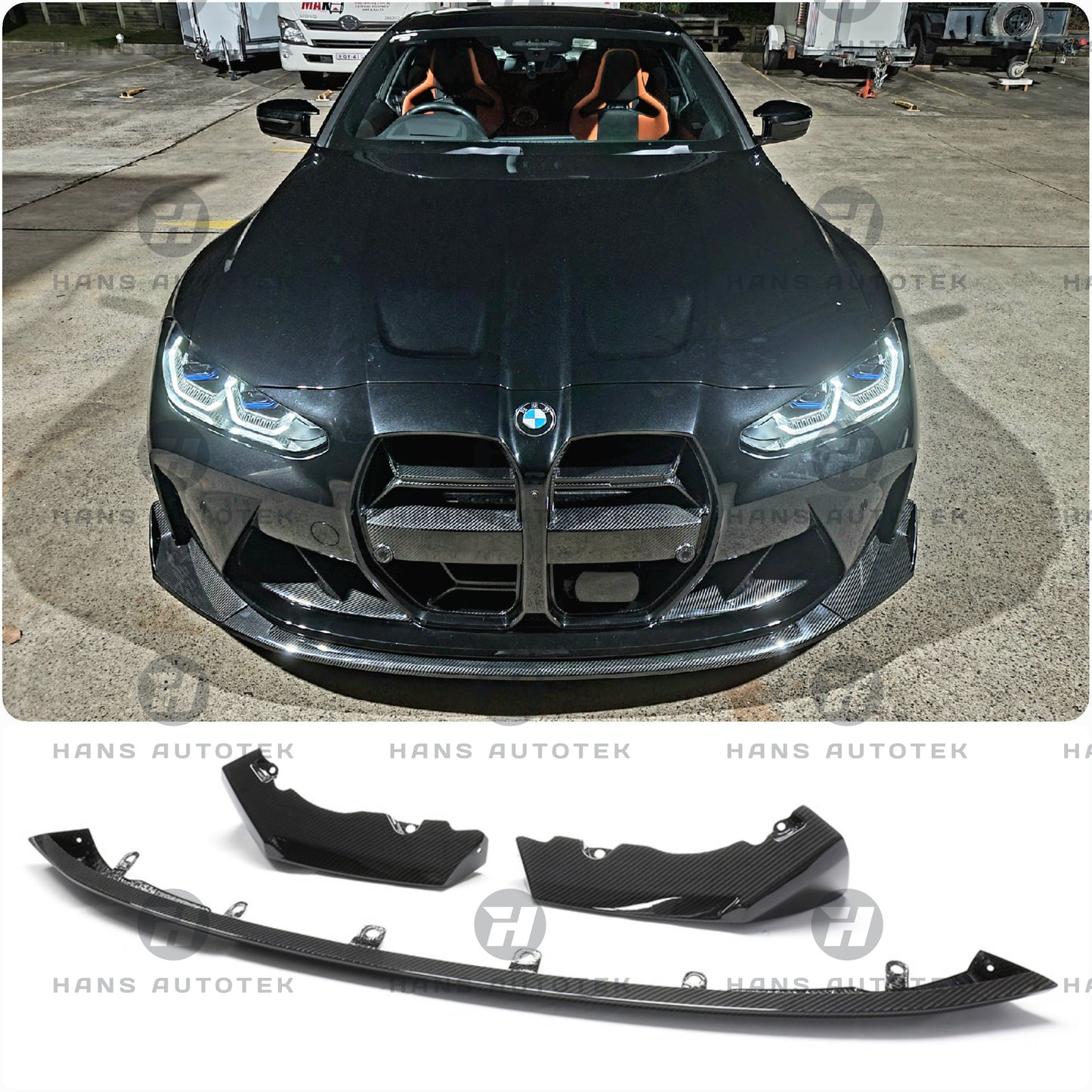 FULL DRY CARBON FIBER CSL STYLE FRONT LIP FOR BMW M3 M4 G80 G82 G83 ( 2020-Up )