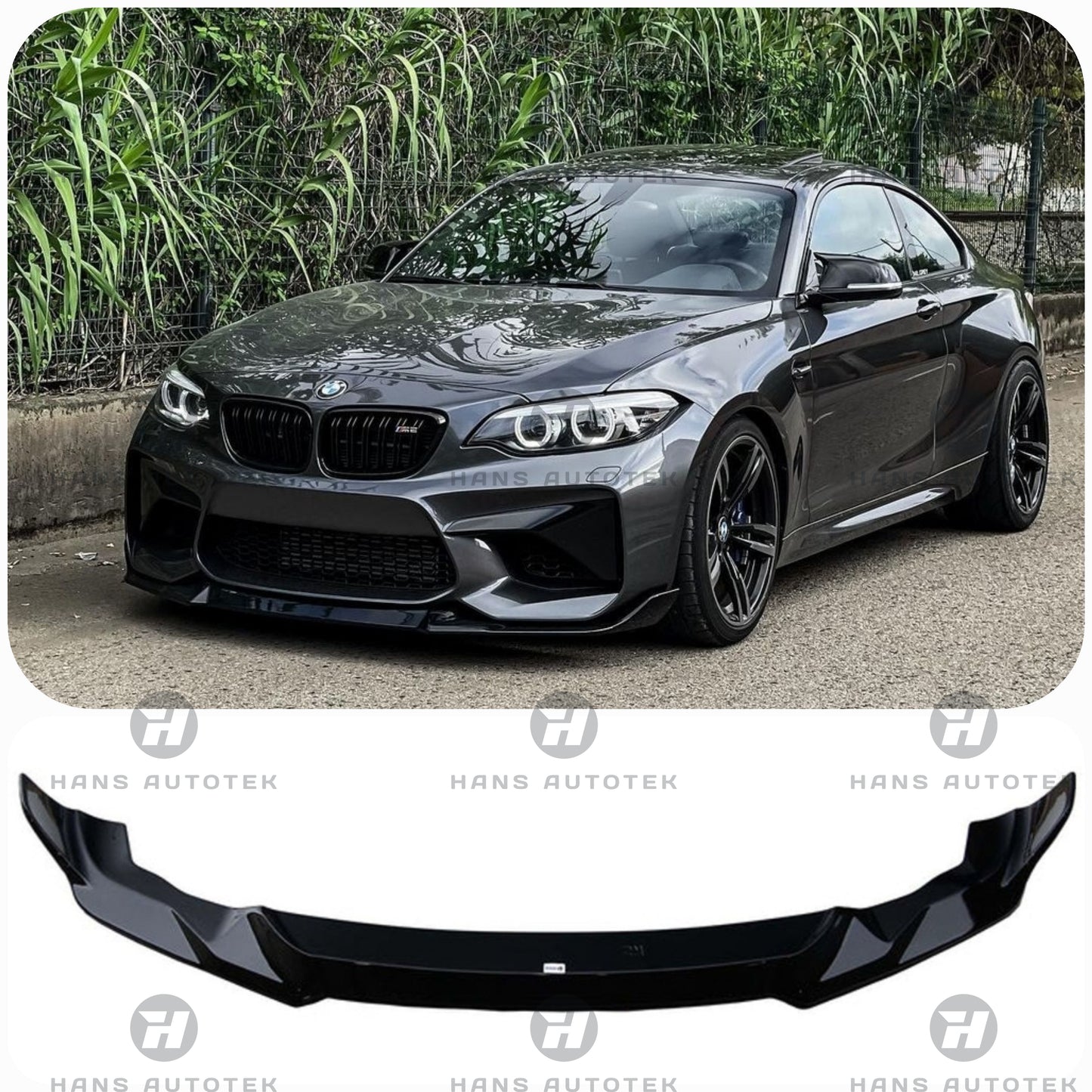 CS Style Gloss Black Front Lip Splitter For BMW F87 M2 & M2 Competition (16-22)