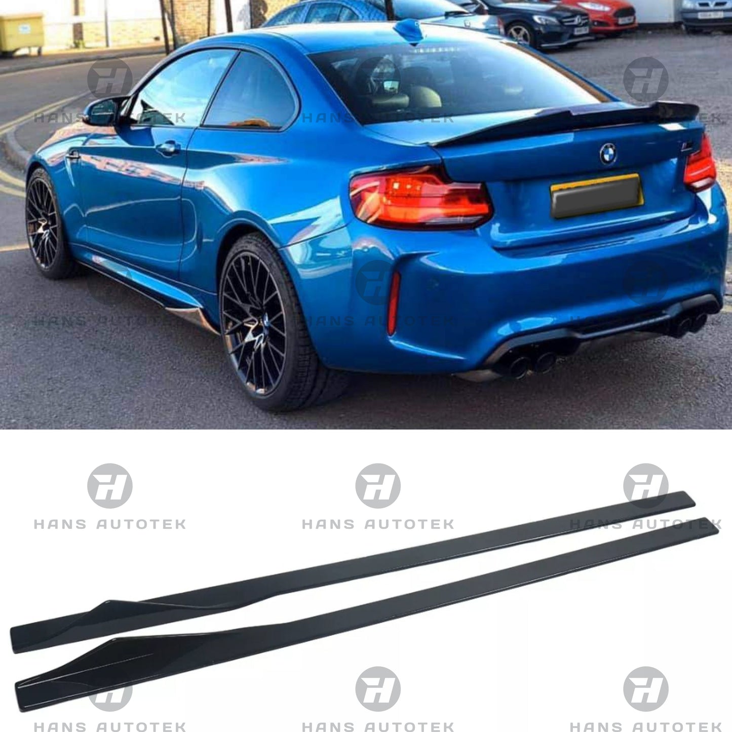 Gloss Black V Style Side Skirts Extension For BMW F87 M2 & M2 Competition (16-21 )