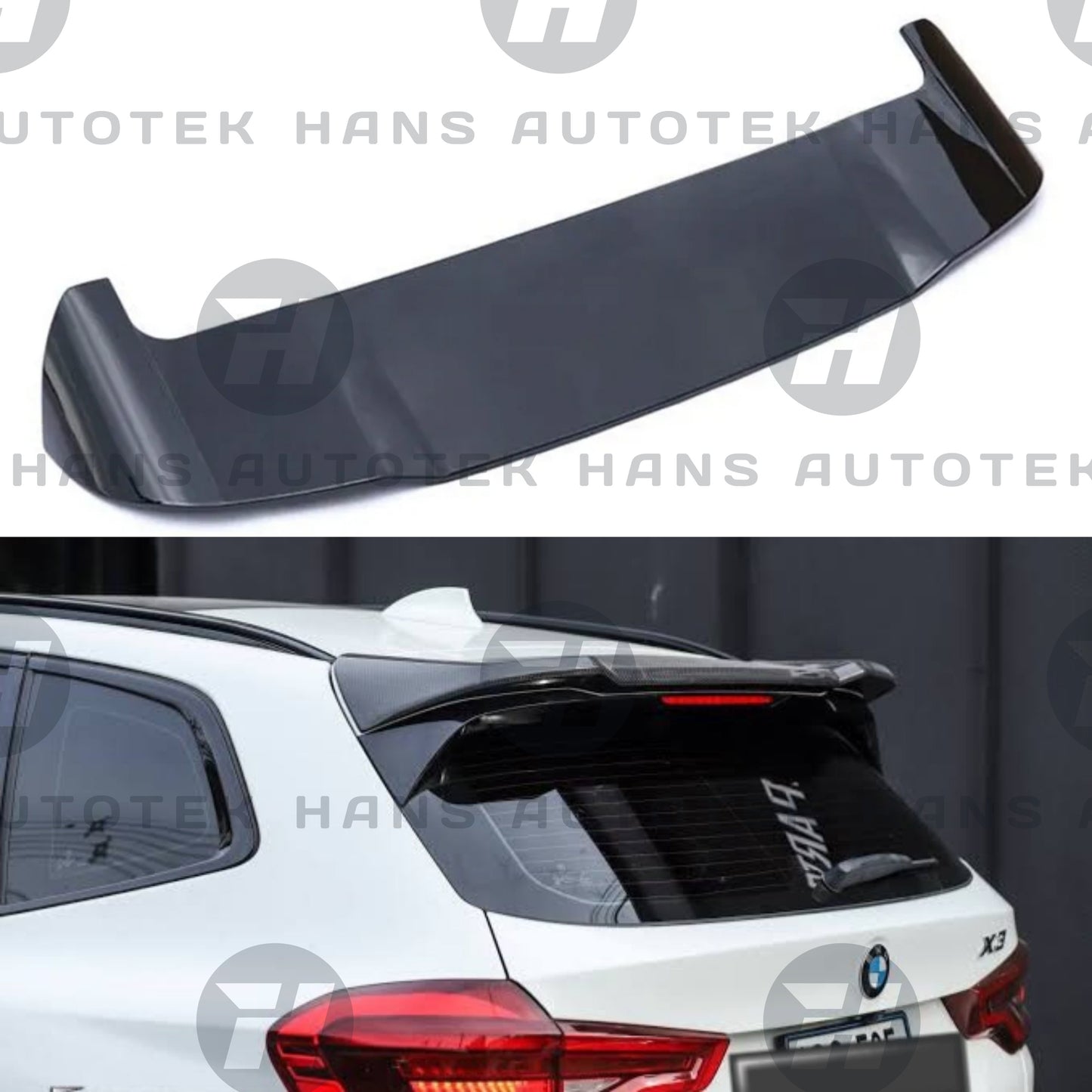 GLOSS BLACK PERFORMANCE STYLE REAR ROOF SPOILER FOR BMW G01 X3 LCI & Pre LCI Wagon
