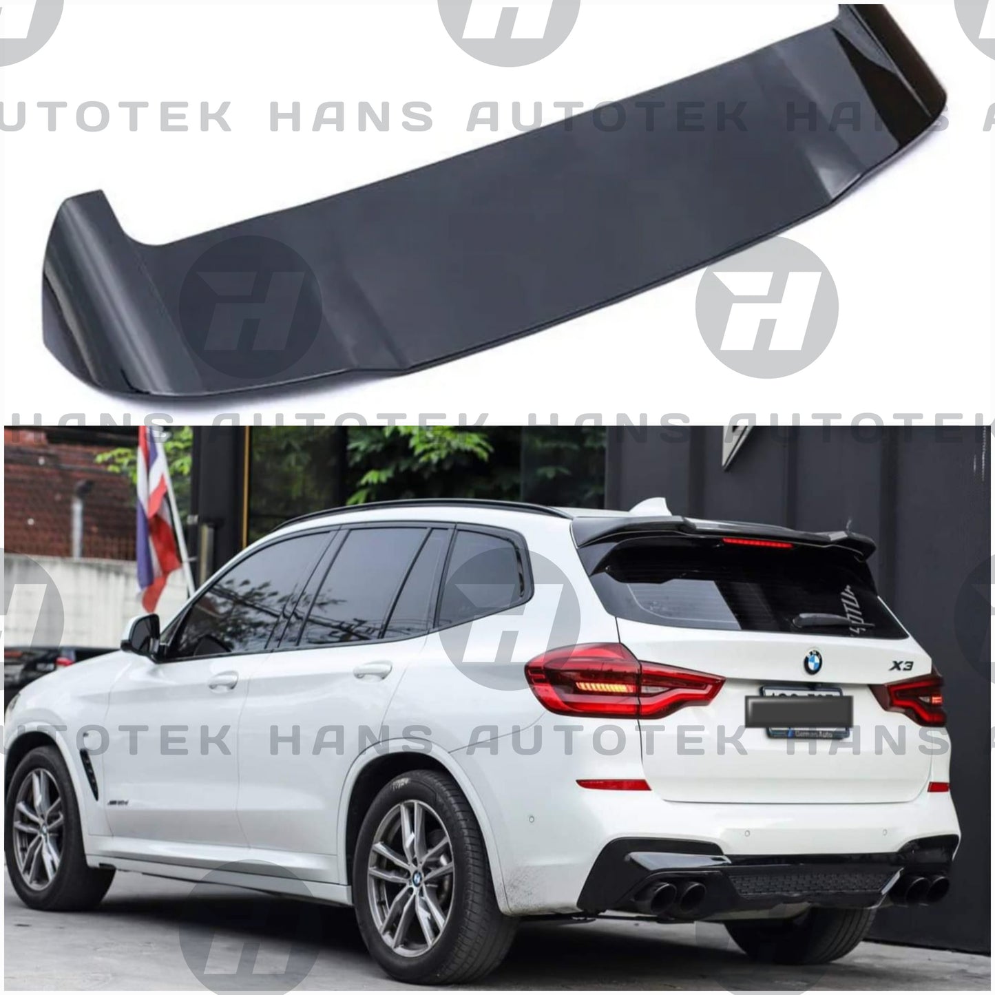GLOSS BLACK PERFORMANCE STYLE REAR ROOF SPOILER FOR BMW G01 X3 LCI & Pre LCI Wagon