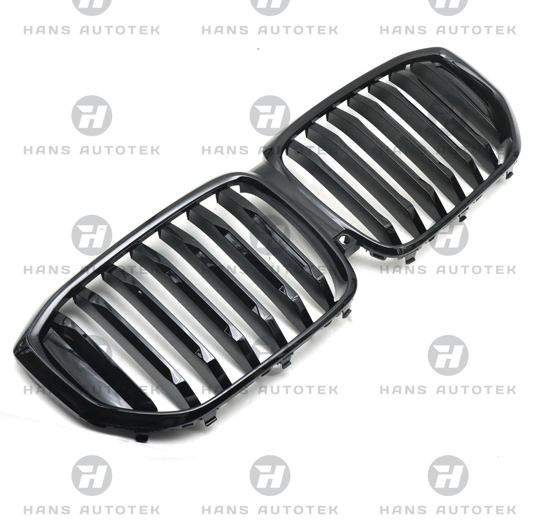 GLOSS BLACK M-STYLE FRONT BAR KIDNEY GRILL SINGLE SLATS FOR BMW X5 G05 LCI 23+