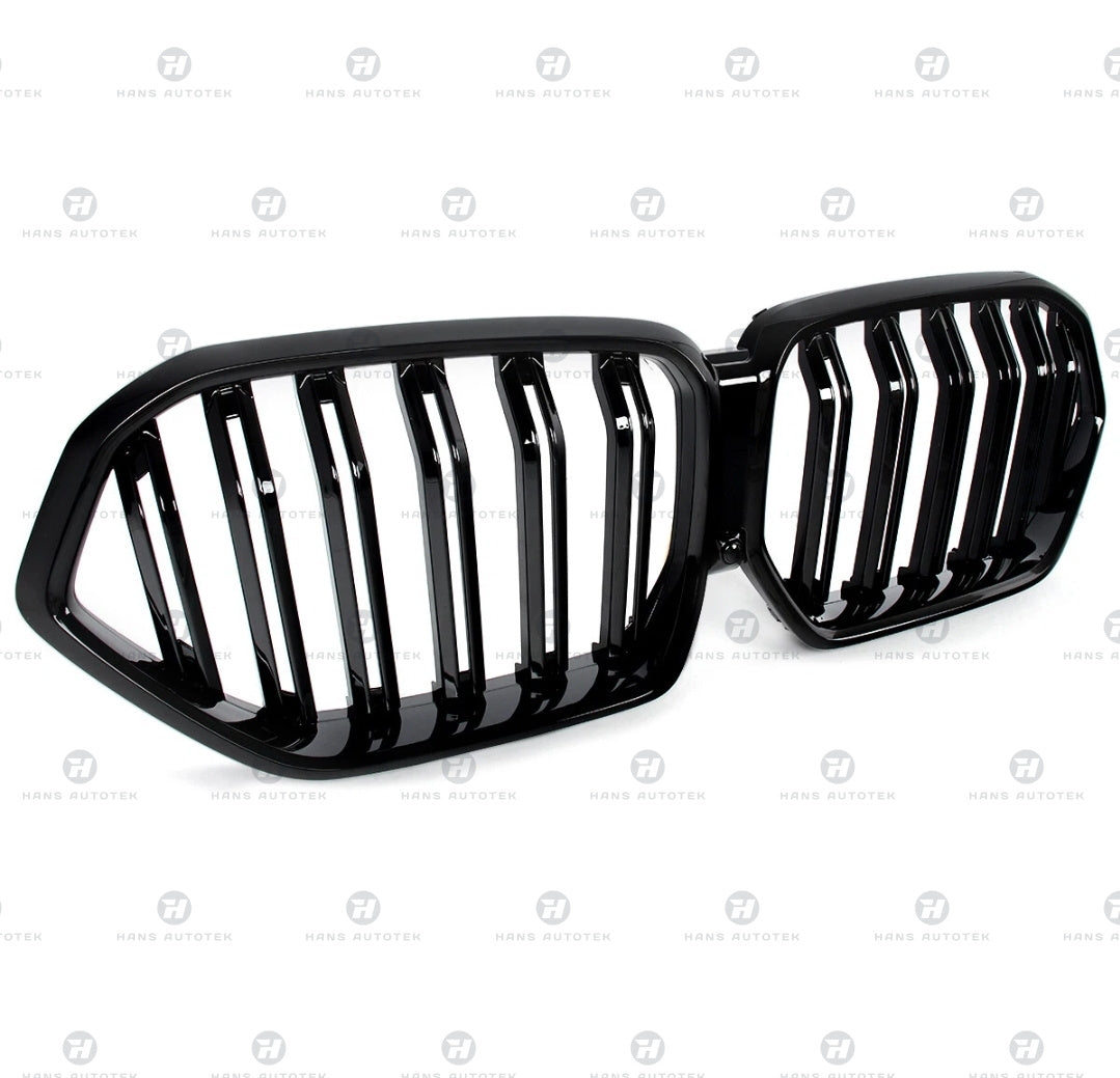 GLOSS BLACK M FRONT BAR KIDNEY GRILL DUAL SLATS FOR BMW X6 G06 F96 X6M ( 19-23)
