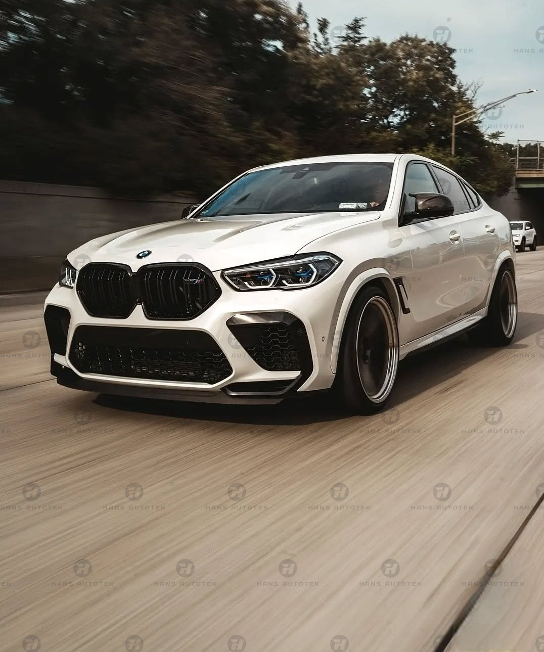 GLOSS BLACK M FRONT BAR KIDNEY GRILL DUAL SLATS FOR BMW X6 G06 F96 X6M ( 19-23)