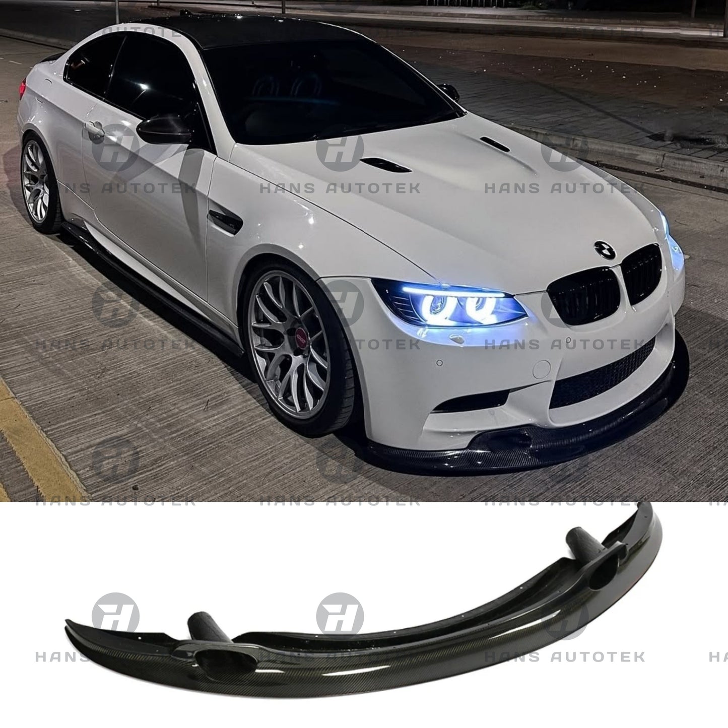 GT4 V2 GT STYLE REAL CARBON FIBER FRONT LIP SPLITTERS FOR BMW M3 E92 E93 E90
