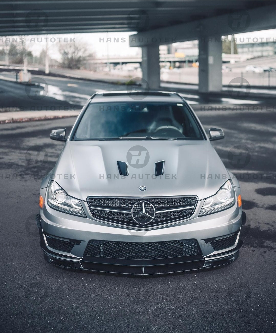 V Style Carbon Fiber Front Lip for Mercedes-Benz C63 AMG W204 Coupe SED ( 11-14)