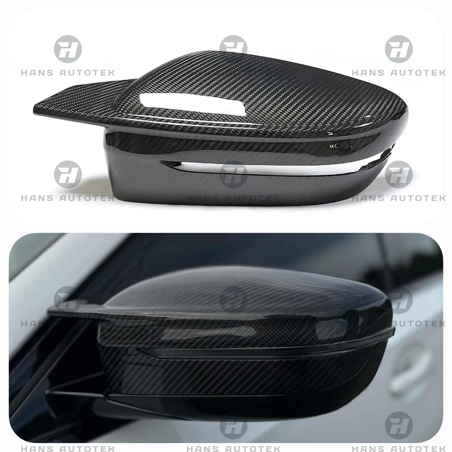 M4 Style Dry Carbon Fiber Mirrors CAP FOR BMW 3 SERIES G20 G21 4 SERI G22 (RHD )