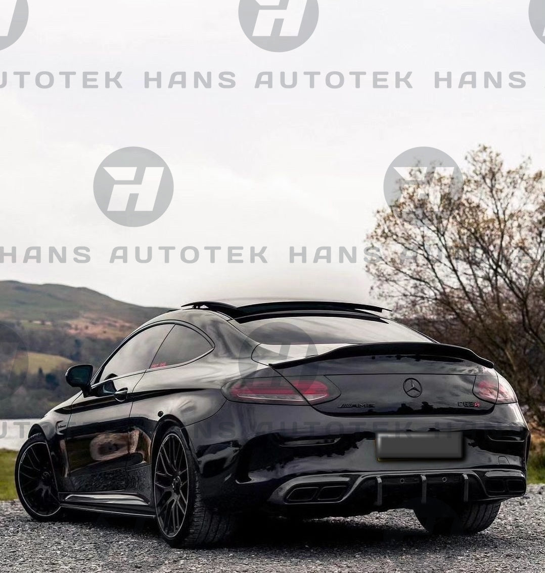 PSM Style Gloss Black Rear Spoiler for Mercedes Benz C Class Coupe C205 63S C43