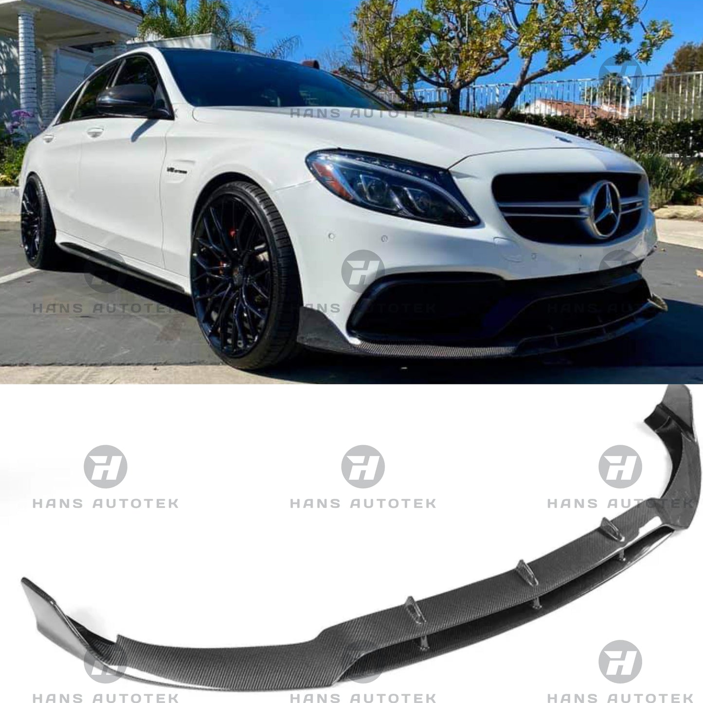 BRABUS Style Carbon Fiber Front Lip for Mercedes-Benz C63S AMG W205 C205 SEDAN WAGON