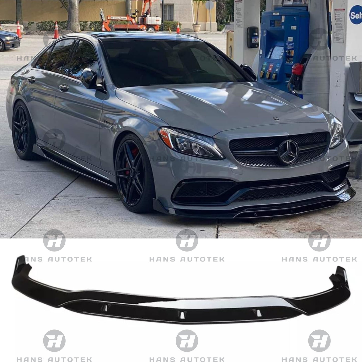 BRABUS Style Gloss Black Front Lip for Mercedes-Benz C63S AMG W205 C205 SEDAN