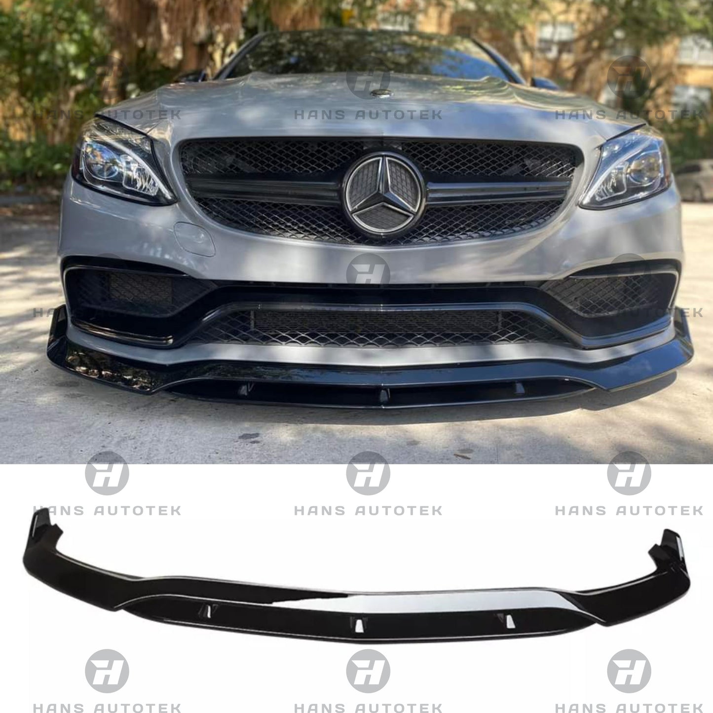 BRABUS Style Gloss Black Front Lip for Mercedes-Benz C63S AMG W205 C205 SEDAN