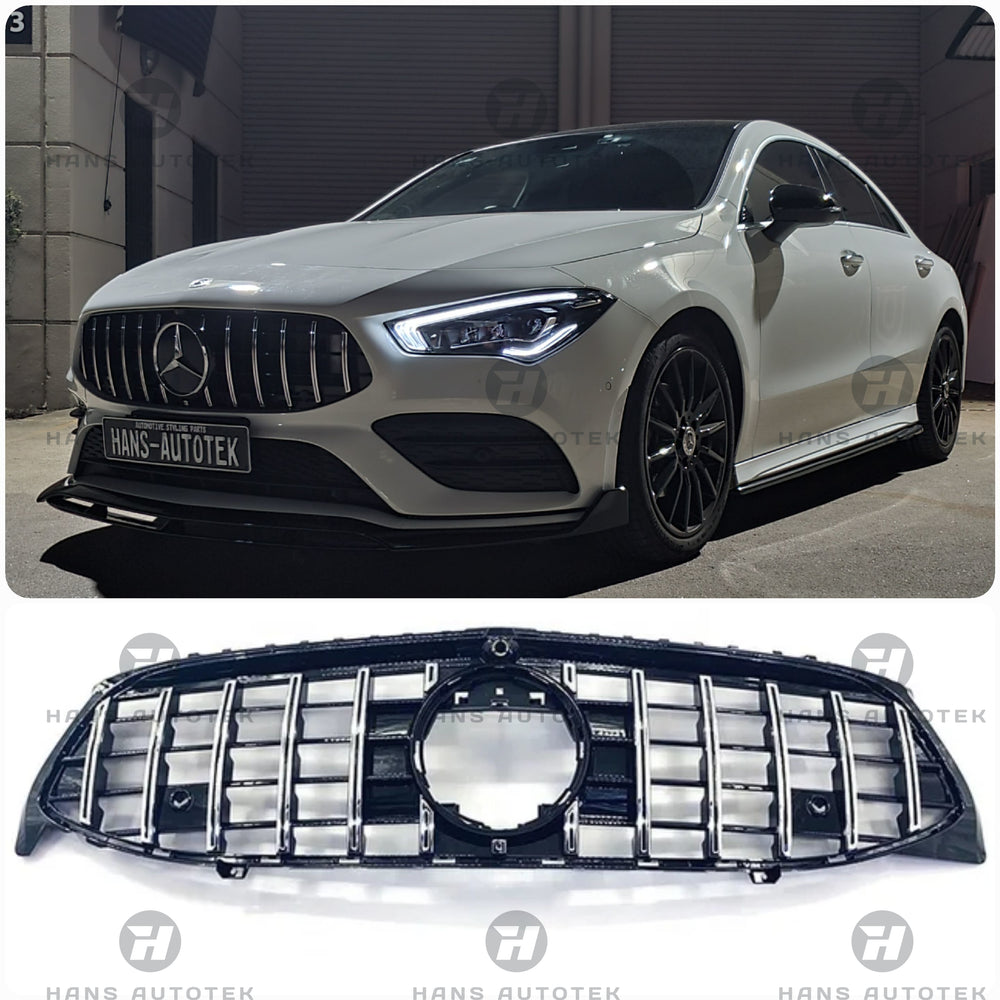 AMG GT Style Chrome Black Bumper Front Grill for Mercedes CLA W118 CLA35 (18-23)