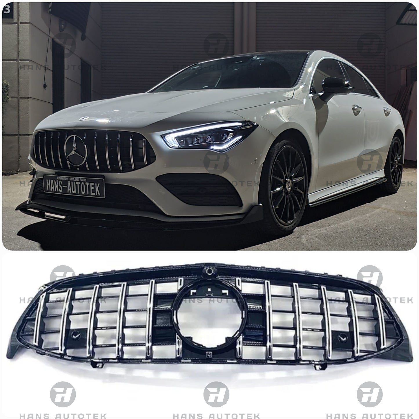 AMG GT Style Chrome Black Bumper Front Grill for Mercedes CLA W118 CLA35 (18-23)