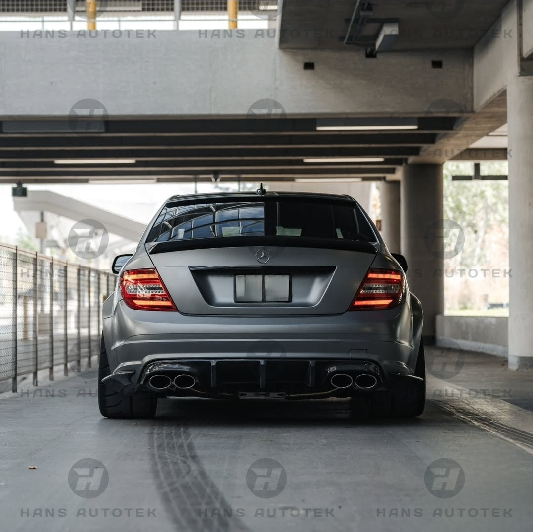 REAL CARBON FIBER REAR DIFFUSER BUMPER FOR MERCEDES C63 W204 PRE-FL (2008-2011)