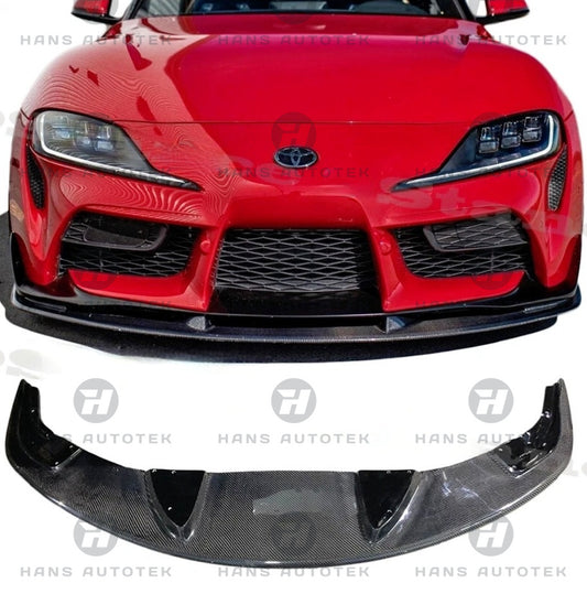 REAL CARBON FIBER A STYLE FRONT LIP FOR TOYOTA SUPRA MK5 A90 GR GTS 2019-UP