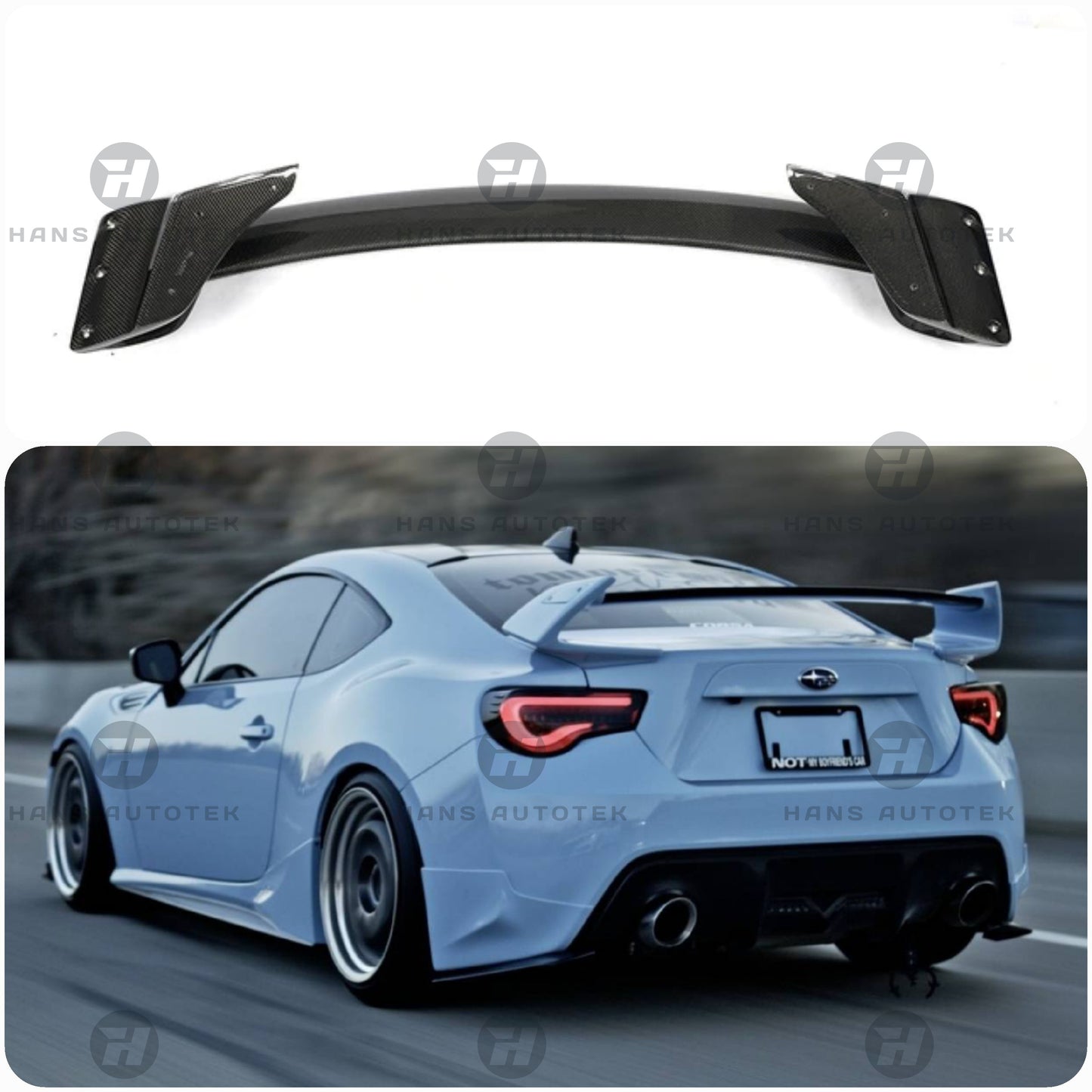 REAL CARBON FIBER WING ROWEN STYLE FOR TOYOTA GT86 SUBARU BRZ SCICON FRS 12-20